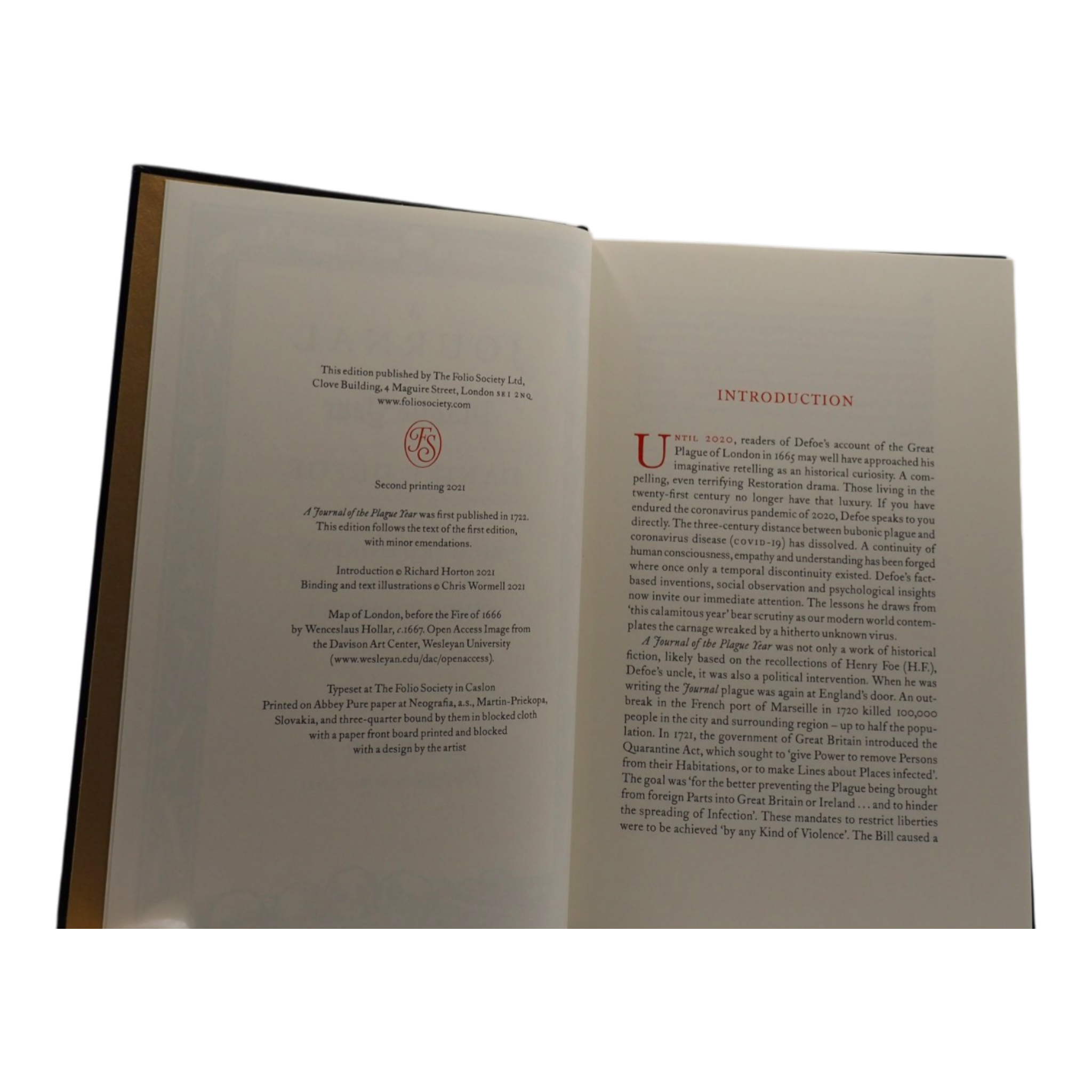 A Journal of the Plague Year - Daniel Defoe - Folio Society - 2021